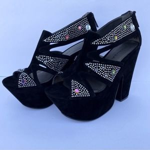 Vintage Michael Antonio Studio Rhinestone Cutout Platforms